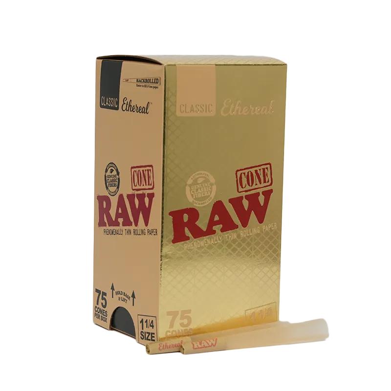 RAW - Ethereal 1 1/4 Size Classic Pre-Roll Cone (75 Pack)