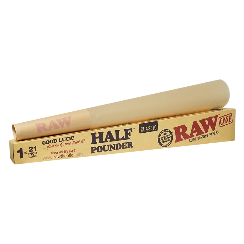 RAW - Half Pounder Classic Cone (21")(1ct)