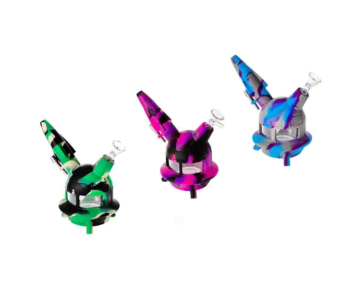 Silicone Water Pipe - Mother Ship w/ Nectar Collector (6")