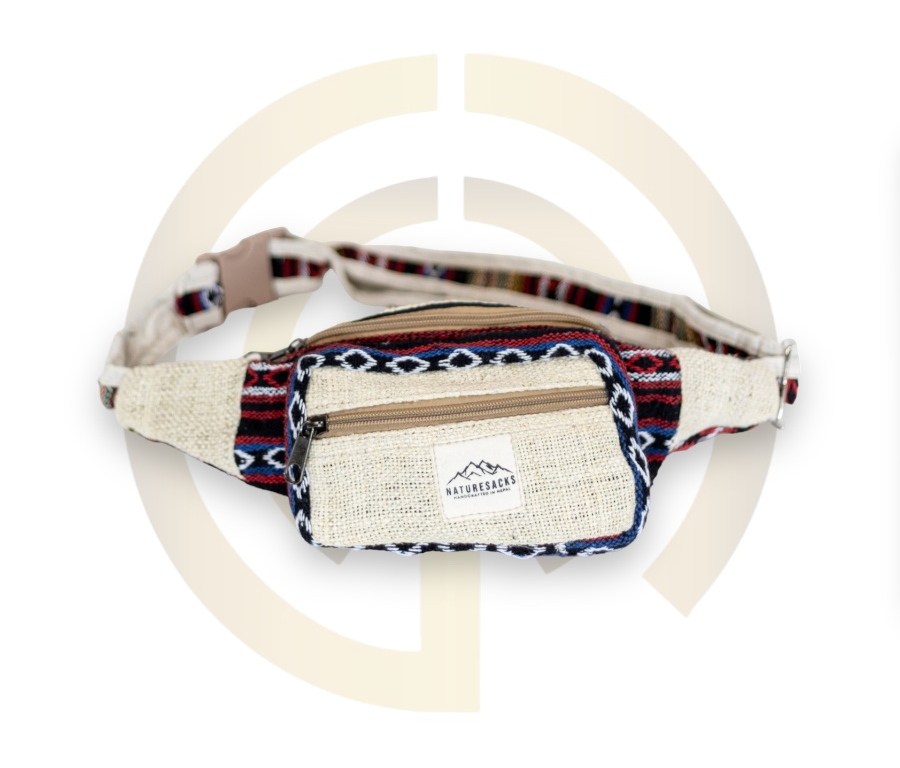 Nature Sacks - Handcrafted Hemp Fanny Packs - Red