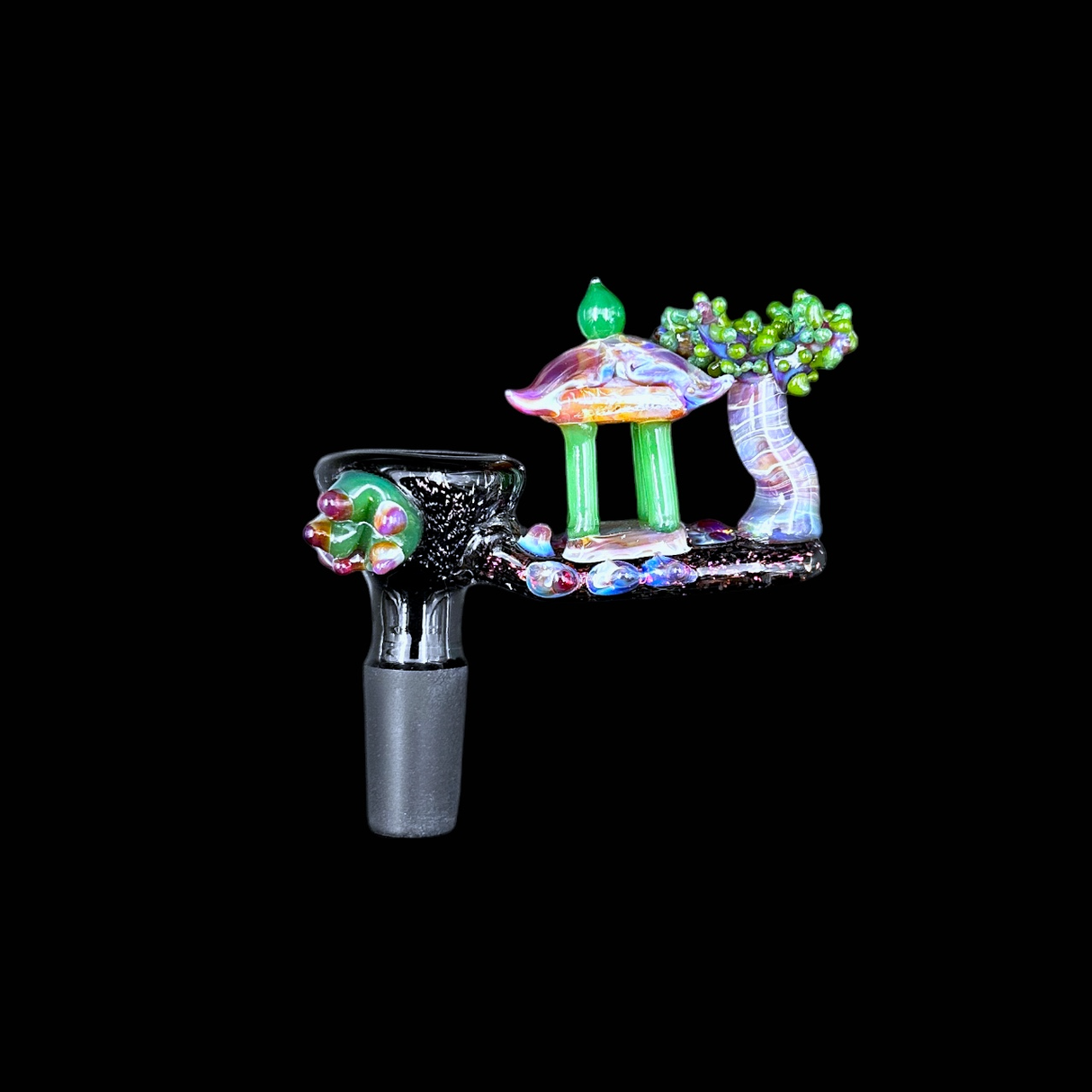 Handmade Glass Bowl w/ Dichro - Pagoda (14mm)