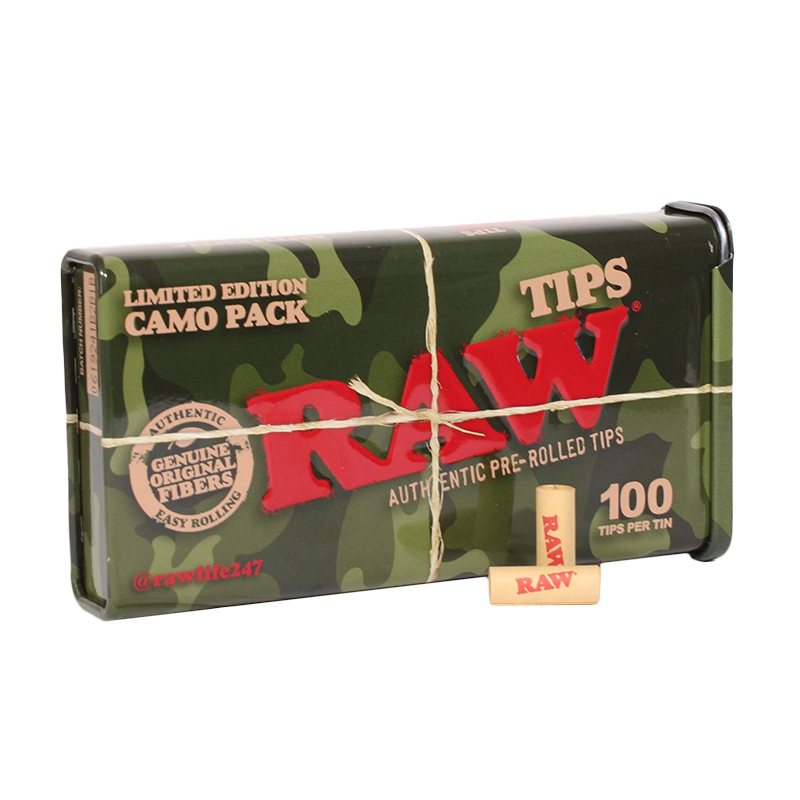 RAW - Camo Pre Rolled Tips in Tin (6 pack)(Limited Edition)