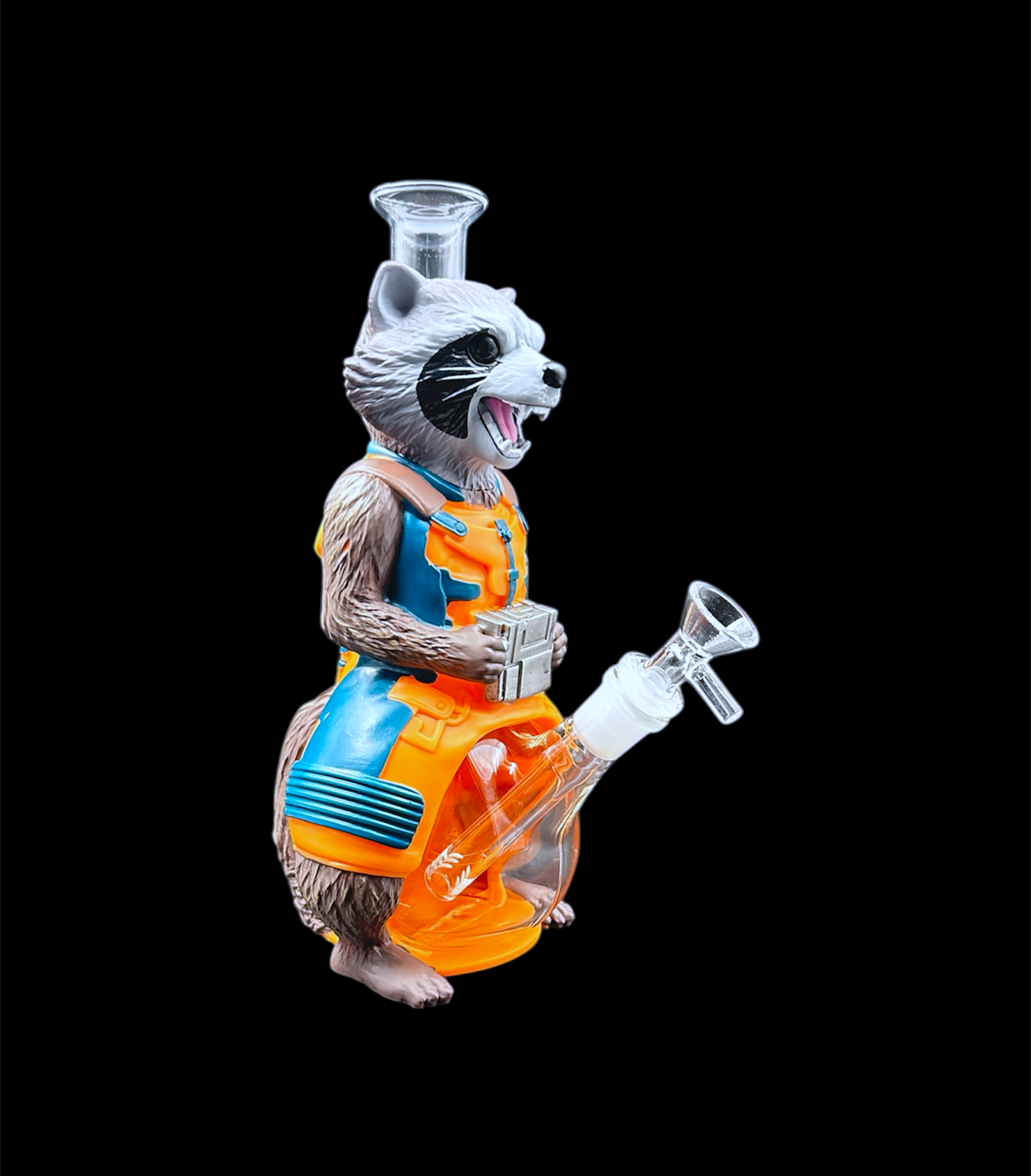 Glass Water Pipe - Raccoon (11")