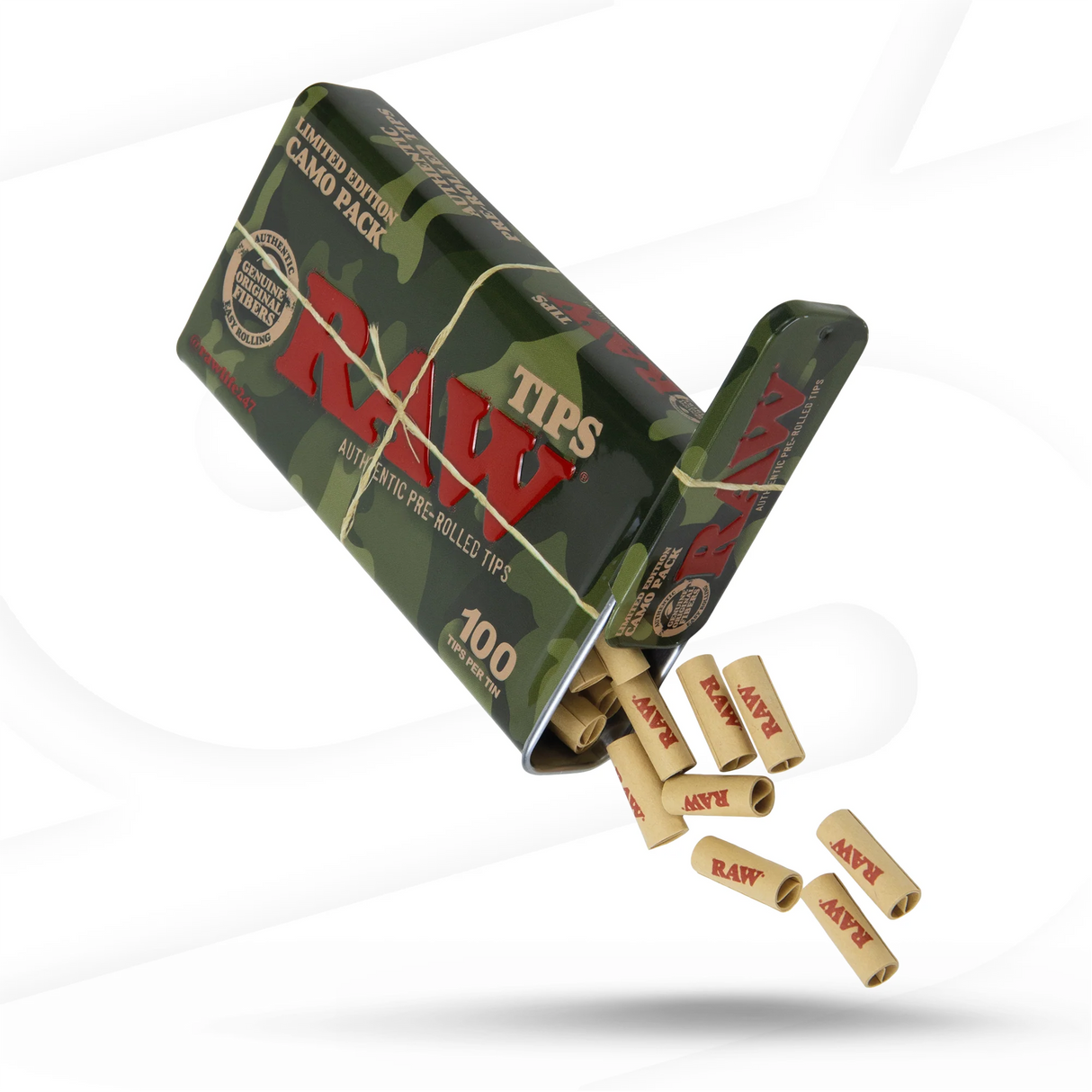 RAW - Camo Pre Rolled Tips in Tin (6 pack)(Limited Edition)