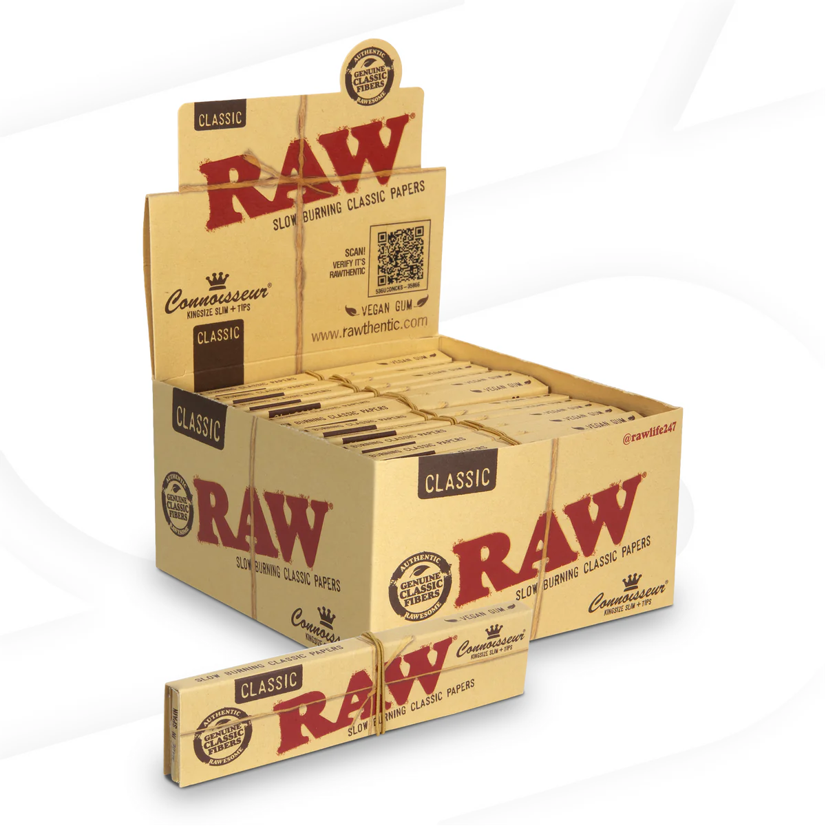 RAW - Classic Connoisseur King Size w/ Tips (24 packs)