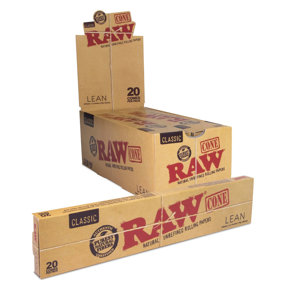 RAW - Classic 20pk Pre Roll Cones (Lean)(12 packs)