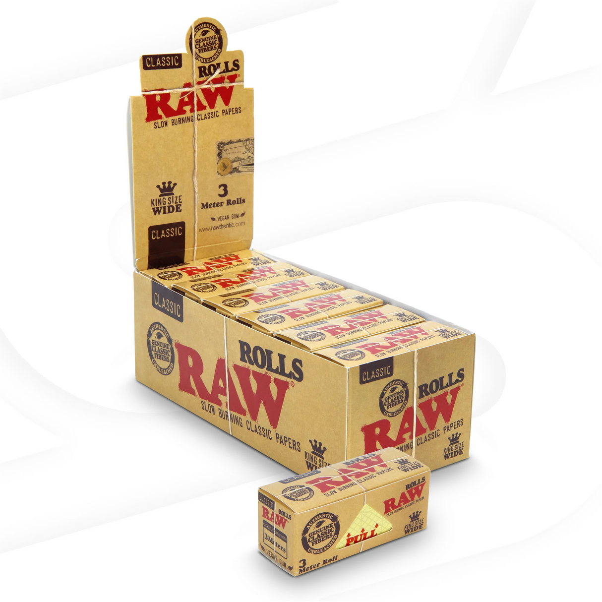 RAW - Classic King Size Wide 3 Meter Rolls (12 packs)