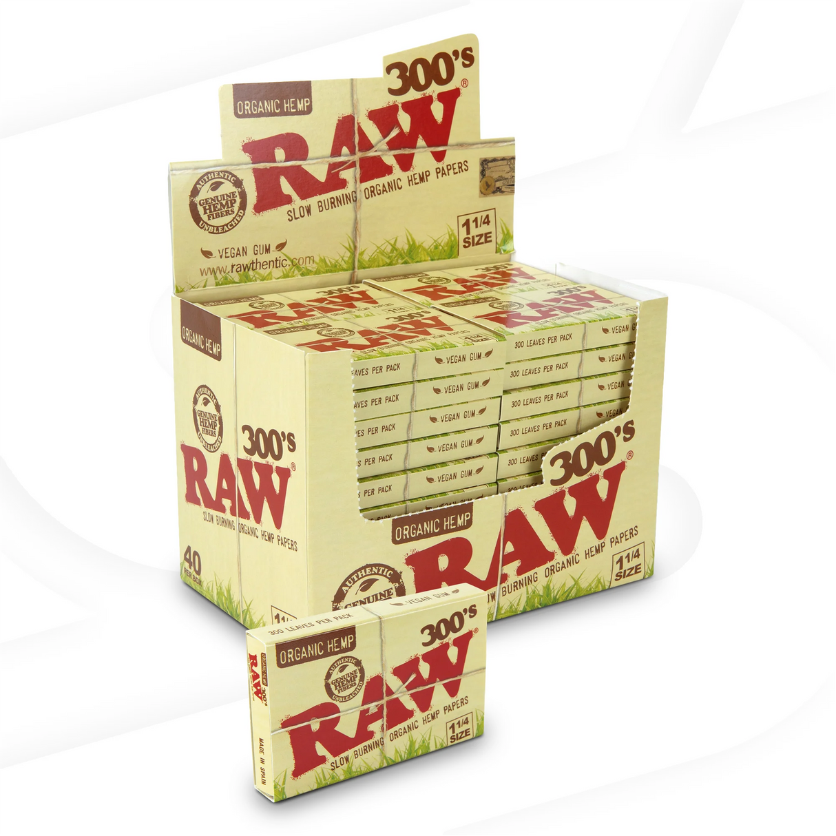 RAW - Organic 1 1/4 Papers 300s (20 packs)