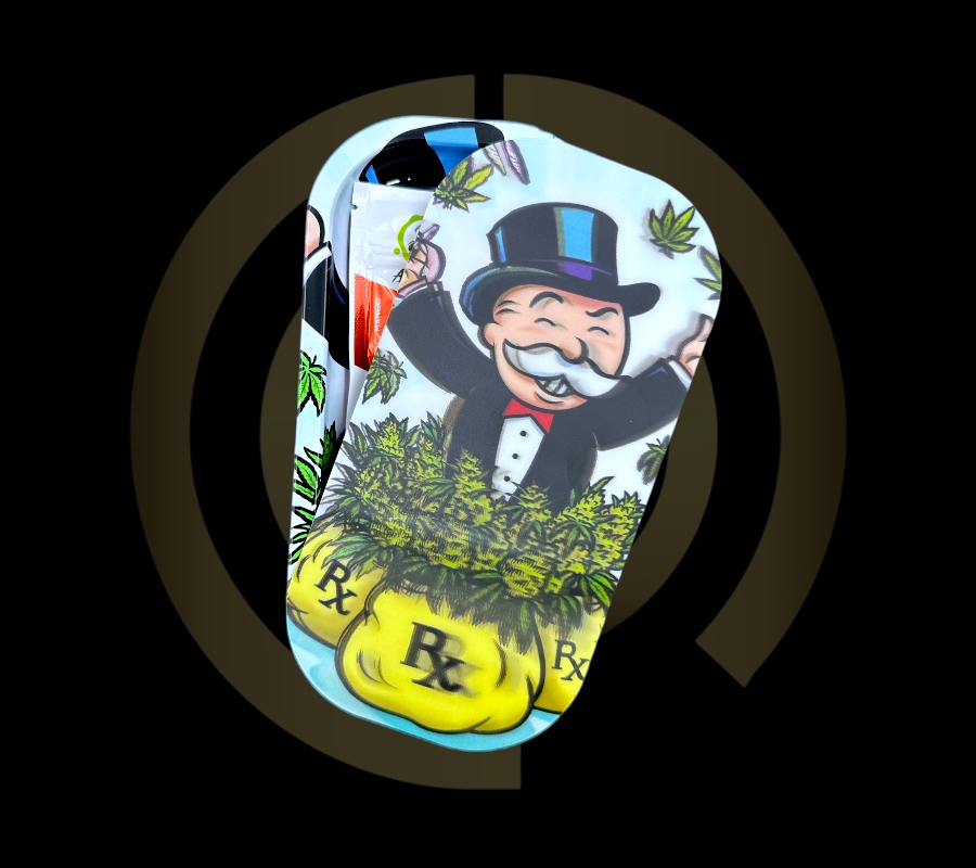 Slim Metal Rolling Tray w/ 3D Magnetic Lid - RX Dealer