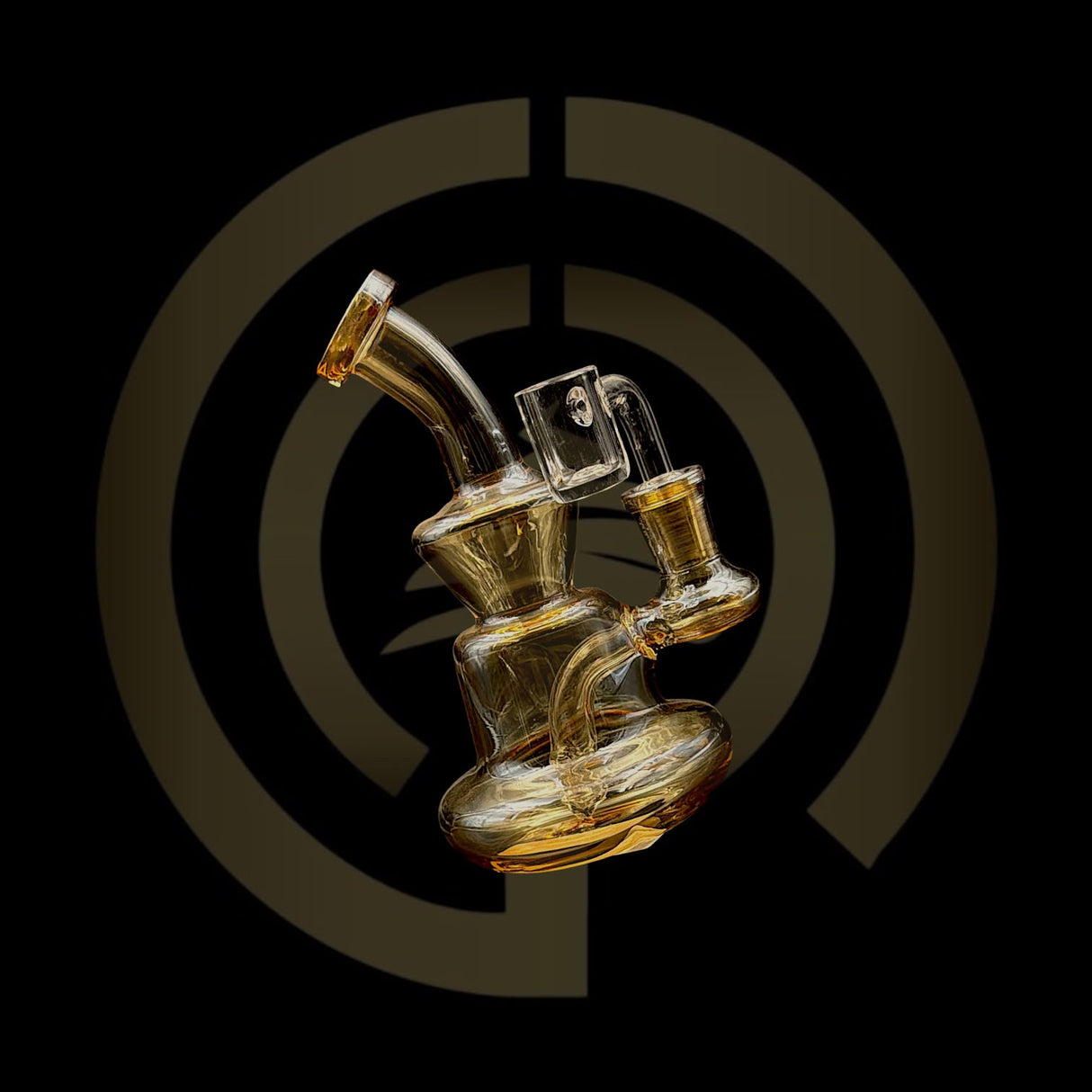 Glass Water Pipe - Shiny Gold Rig (6'")