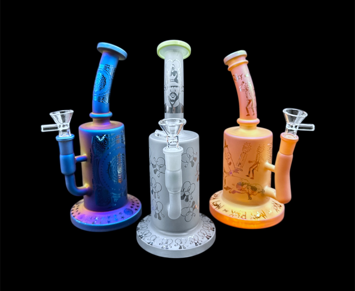 Glass Water Pipe - Flashy Rigs (9")