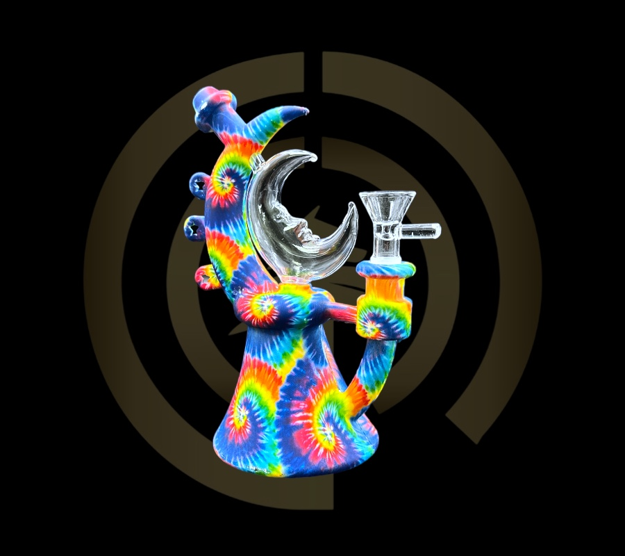 Silicone Water Pipe - Graffiti Moon (7.5")