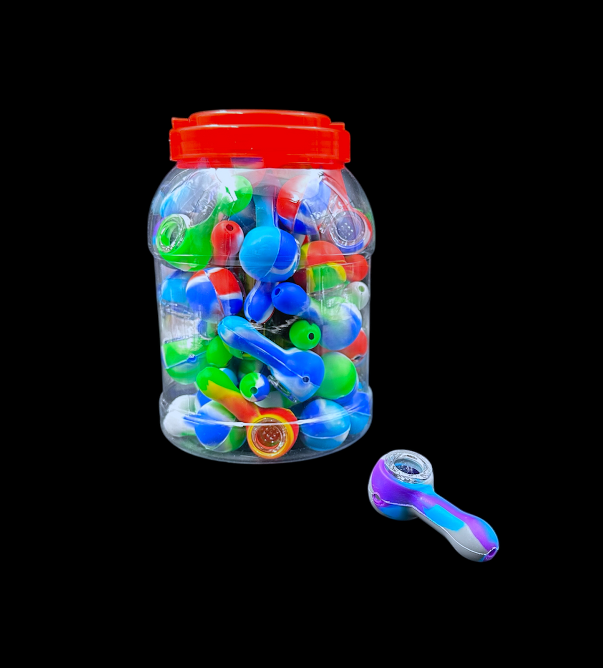 Silicone Hand Pipe Jar - Mini Spoon (3")(50pcs)