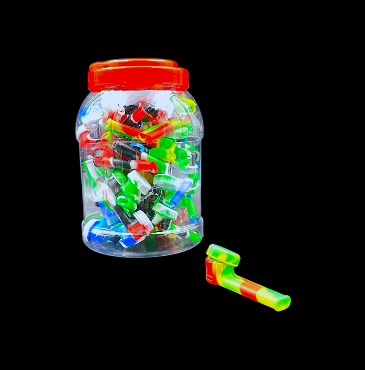 Silicone Hand Pipe Jar - Mini w/ Top (3.5")(50pcs)