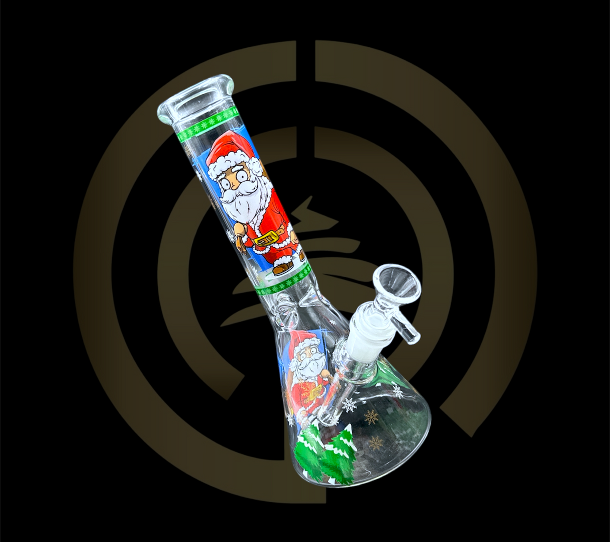 ONE TIME SEASONAL ITEM - Glass Water Pipe - Christmas (10")