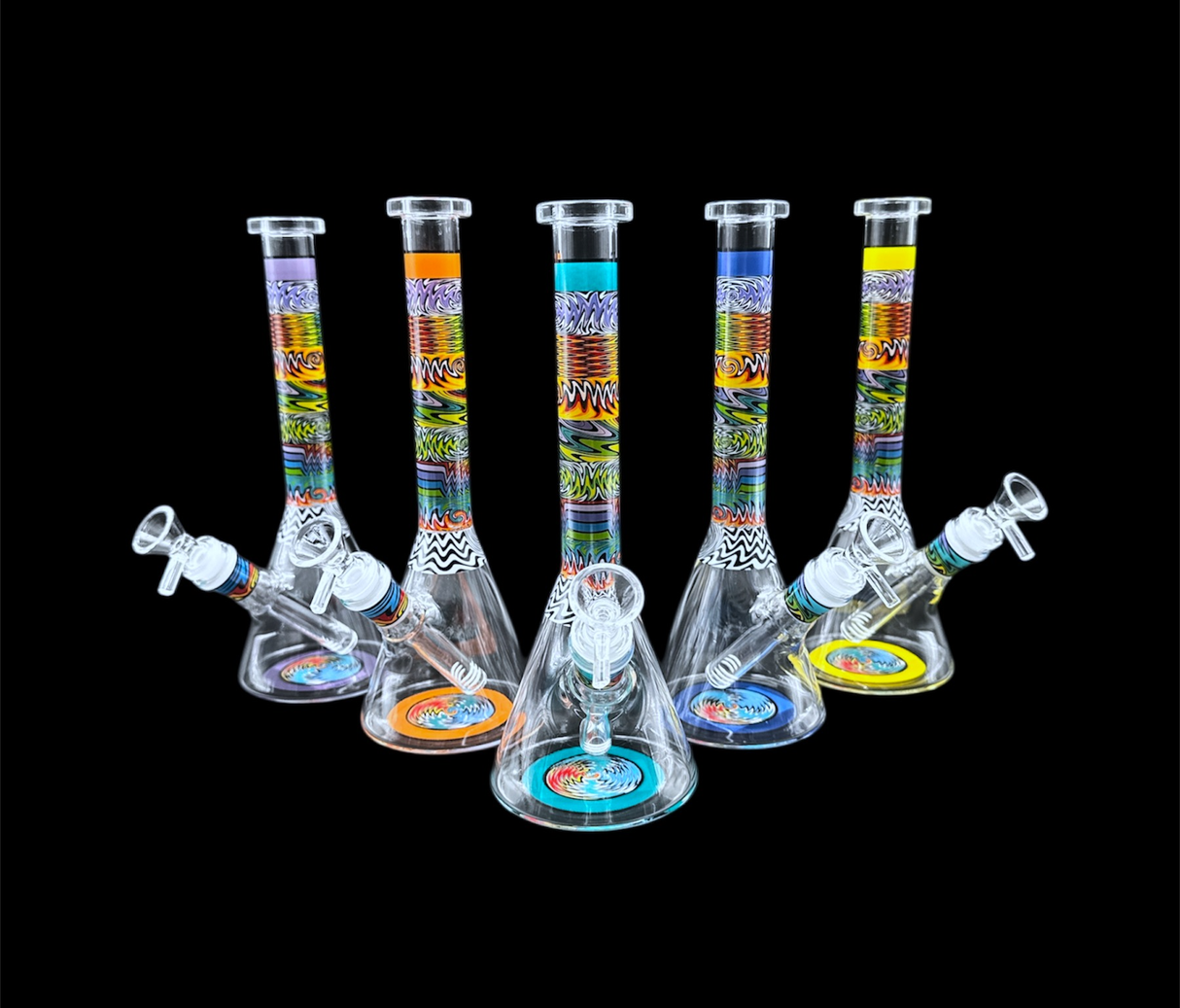 Glass Water Pipe - Skinny Neck Wig Wag (10")
