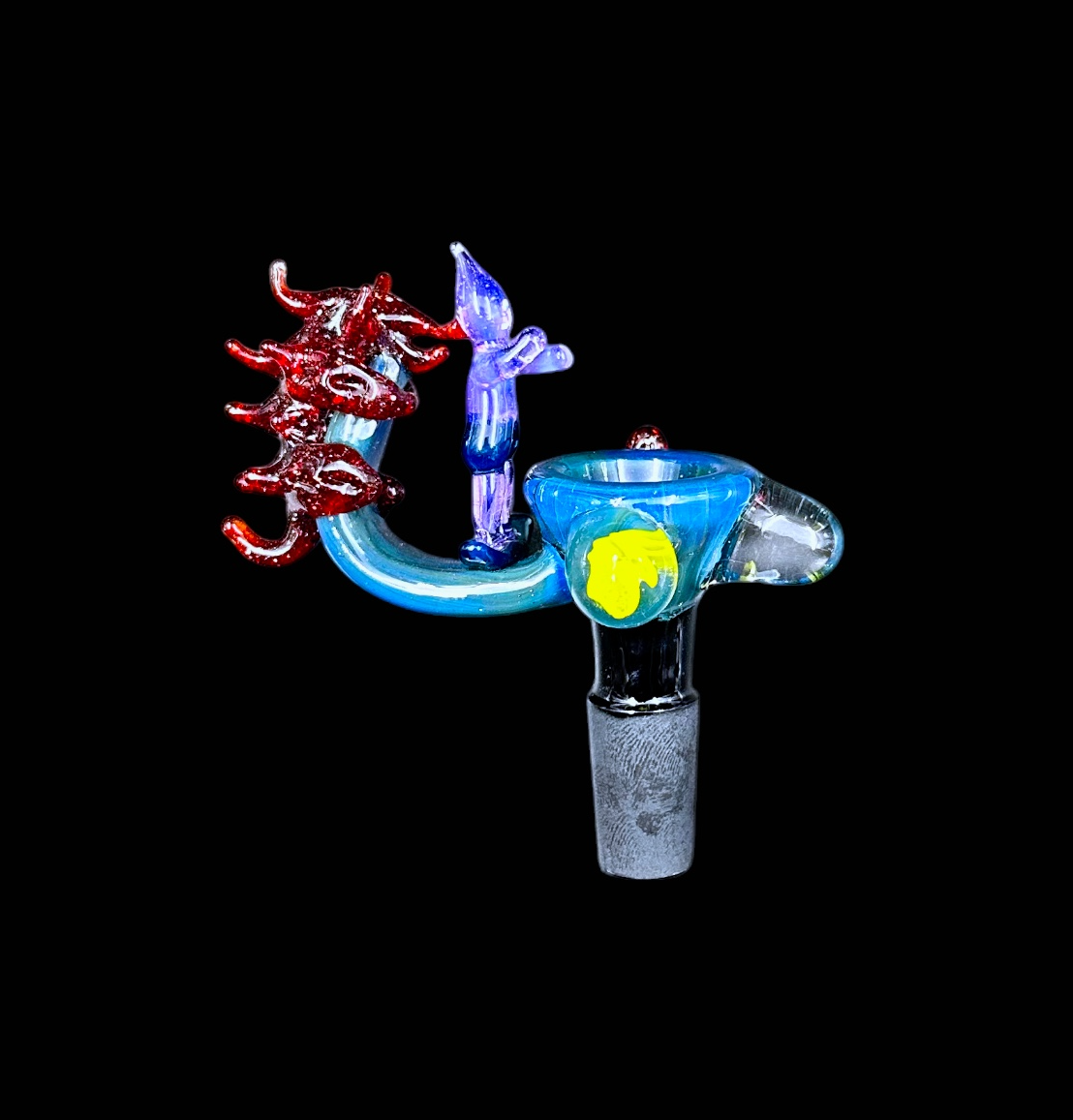 Handmade Glass Bowl w/ Dichro - Surfer (14mm)