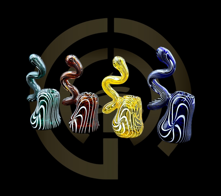 Glass Bubbler - Swirly Sherlock (5")