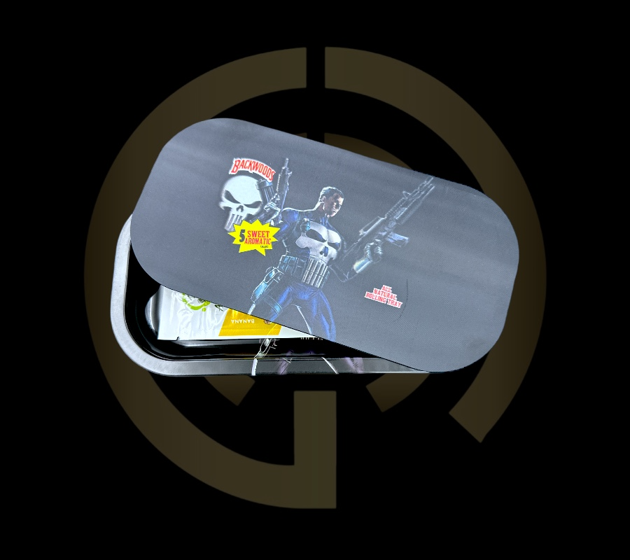 Slim Metal Rolling Tray w/ 3D Magnetic Lid - The Beater