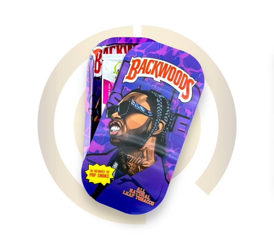 Slim Metal Rolling Tray w/ 3D Magnetic Lid - The Smoke