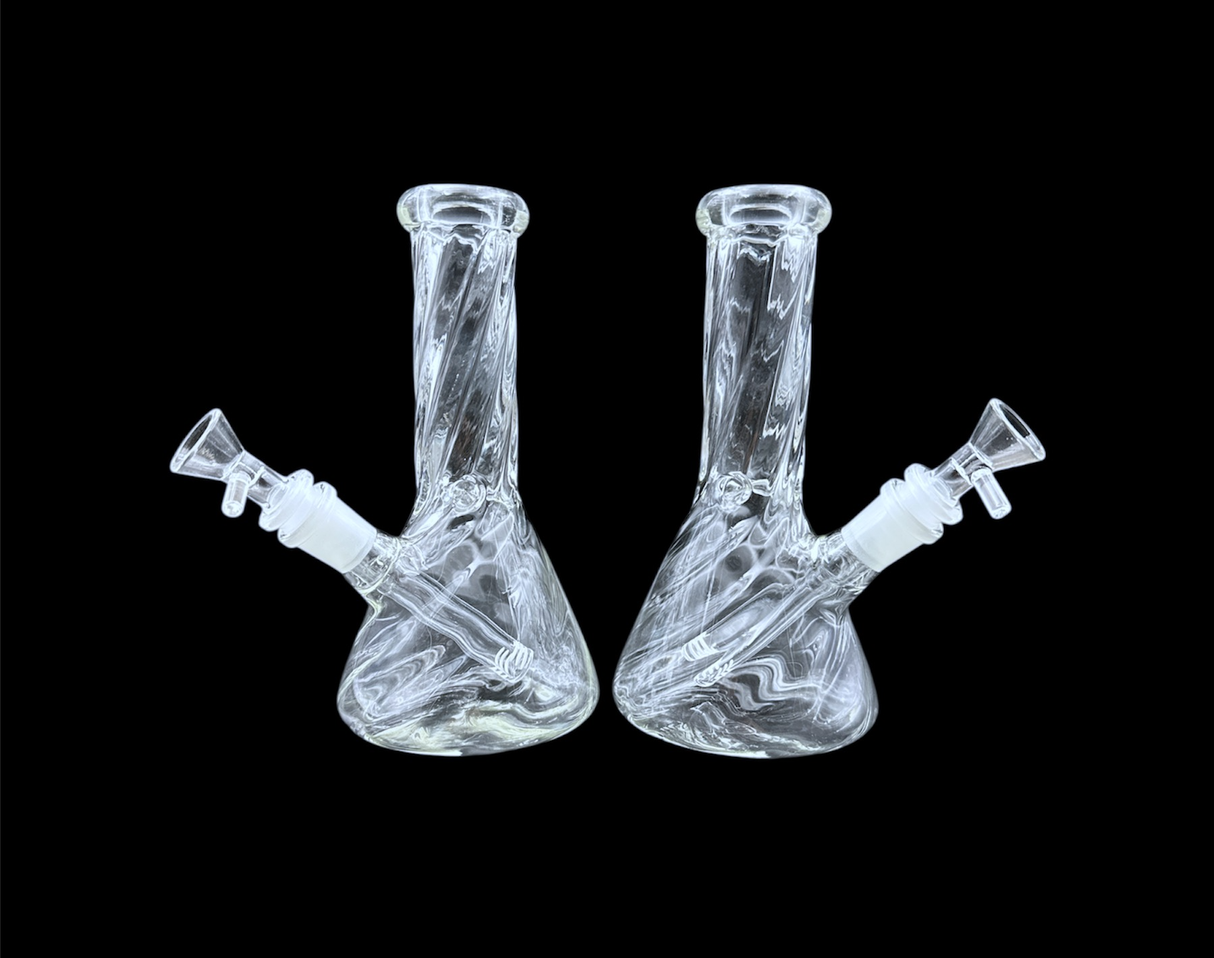 Glass Water Pipe - Twisted Mini Beaker (8")