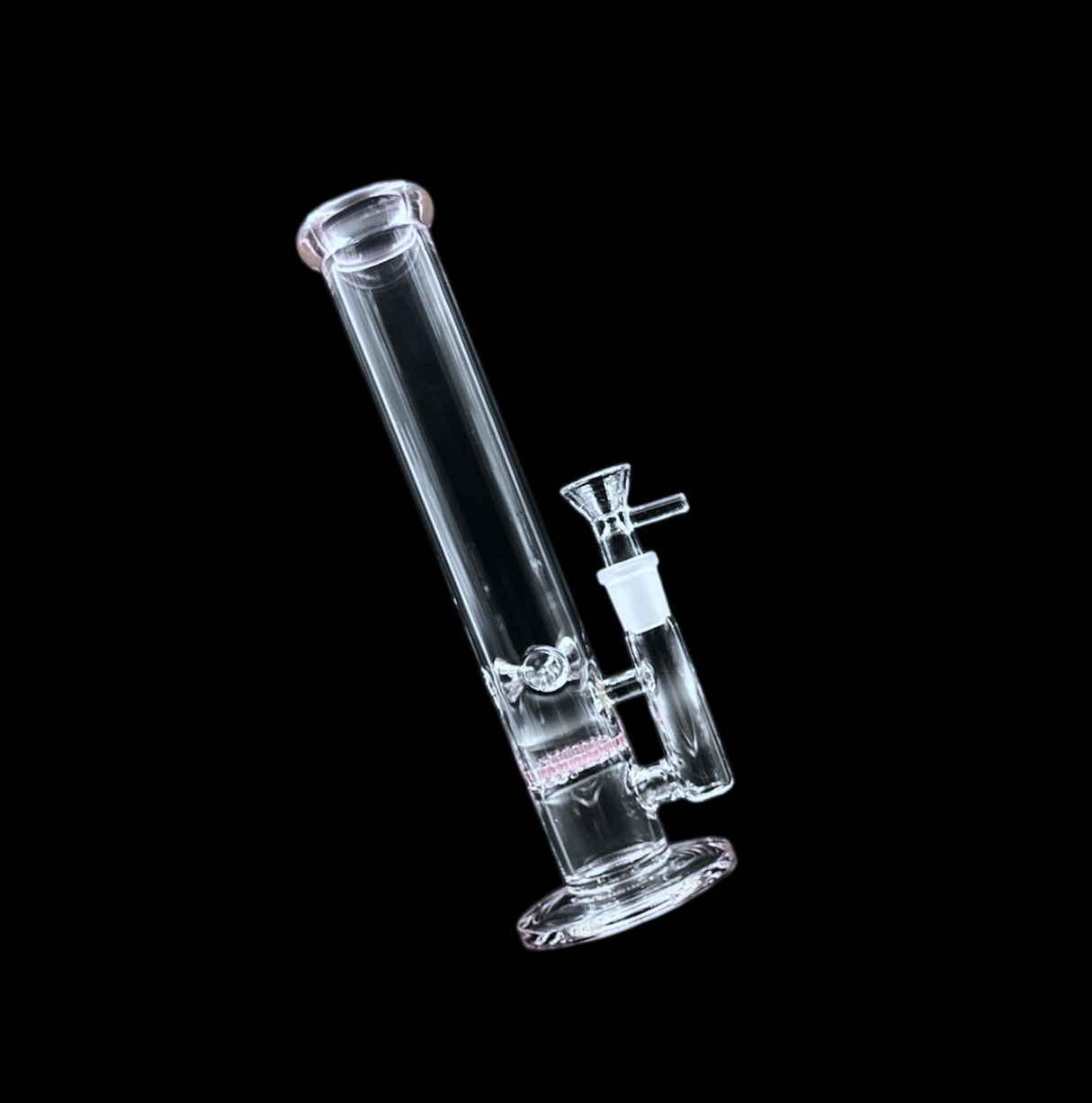 Glass Water Pipe - Straight Waffle Perc (10")