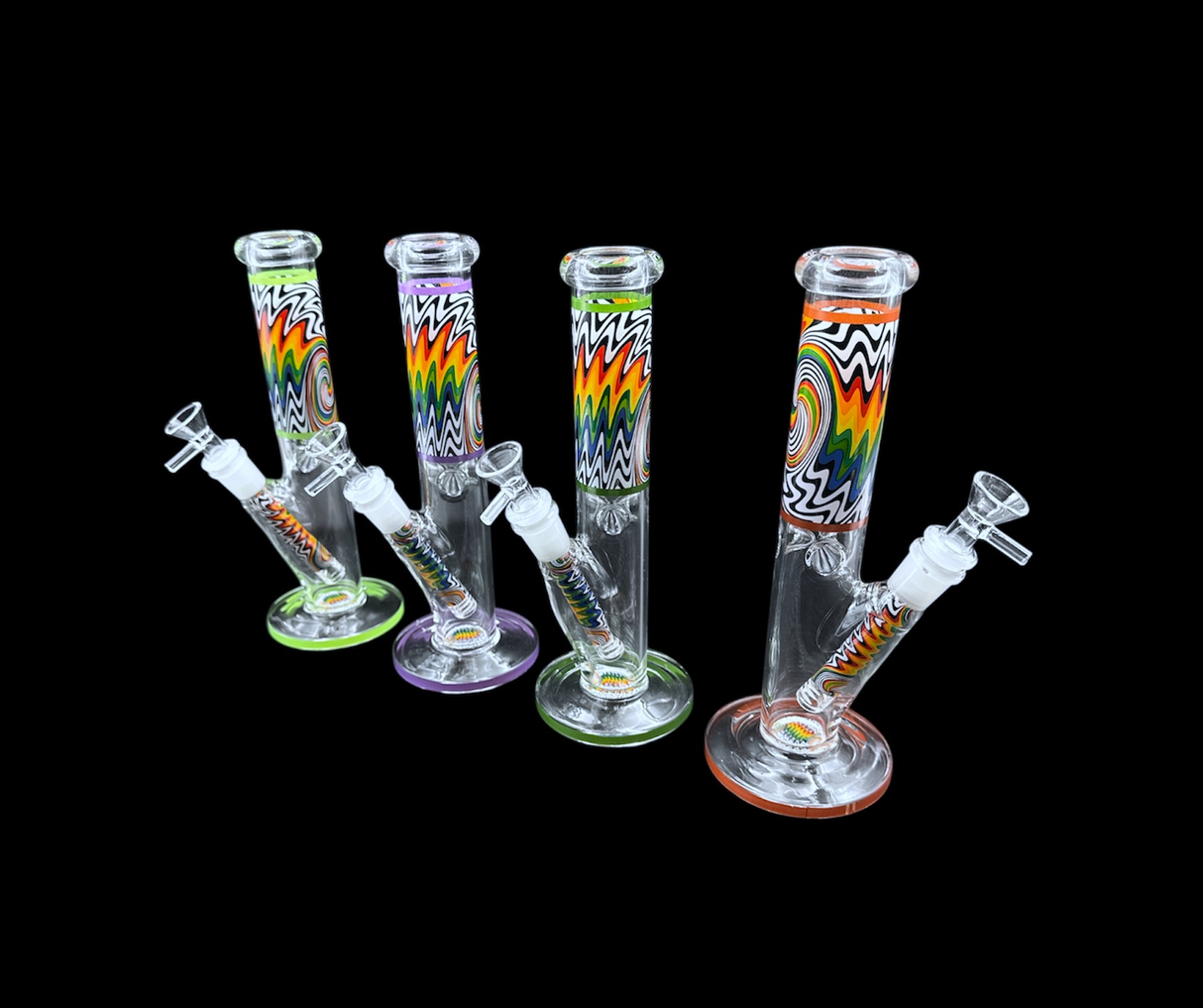 Glass Water Pipe - Straight Wig Wag (10")