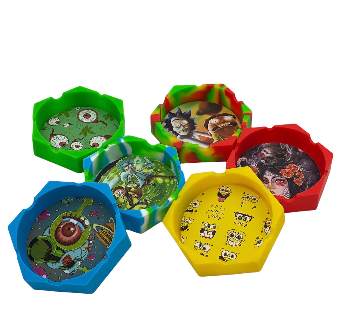 Silicone Ashtray - Hexagon Toons