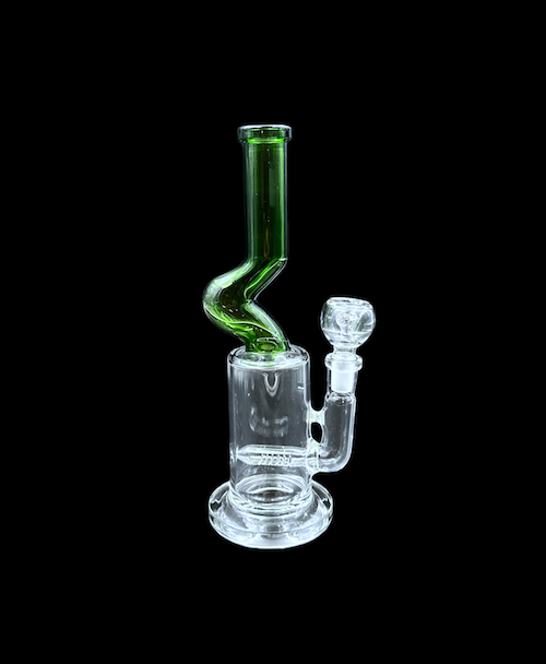 Glass Water Pipe - Colored Zag (9")