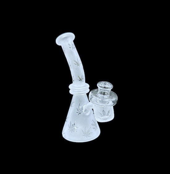 Mini Quartz Beaker - Leaves (5")