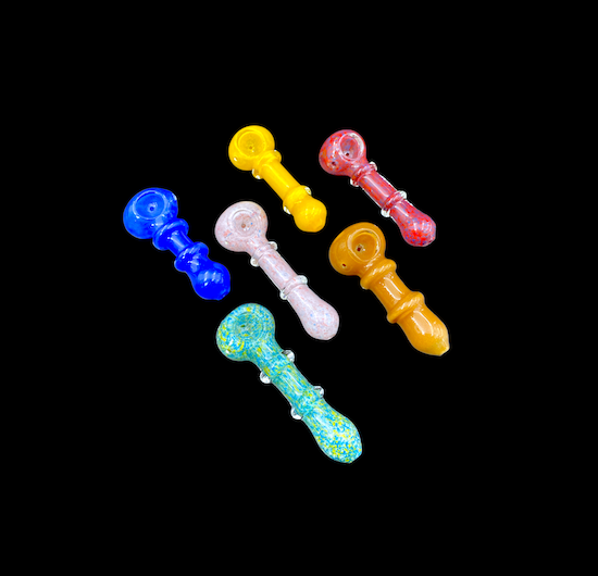 Glass Hand Pipe - Double Band (4.5")