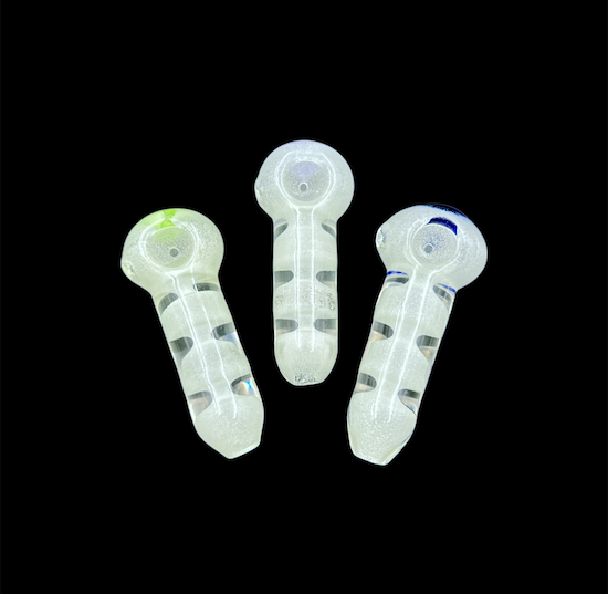 Glow in the Dark Glass Hand Pipe - Warped (4.25")