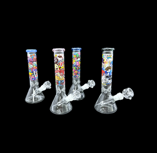 Glass Water Pipe - Cartoons (14")