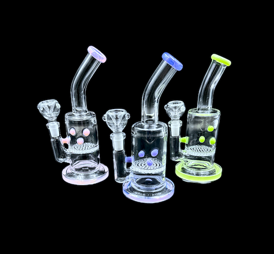 Glass Water Pipe -Freckles (8")