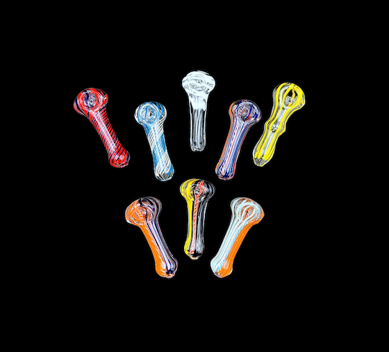 Glass Hand Pipe - Stringy P (3")