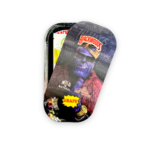 Slim Metal Rolling Tray w/ 3D Magnetic Lid - Purple King