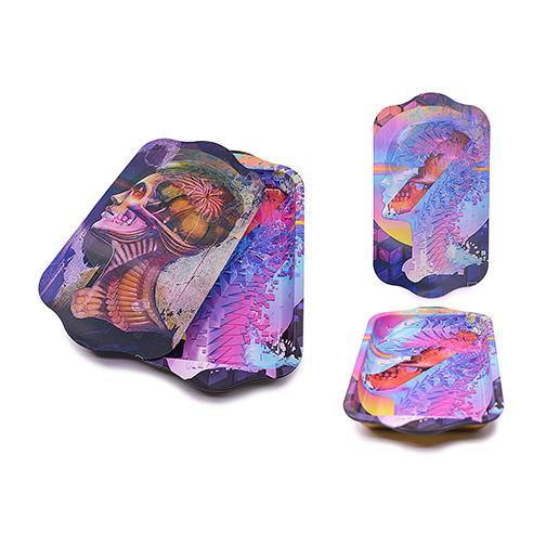 Metal Rolling Tray w/ 3D Magnetic Lid - In Depth