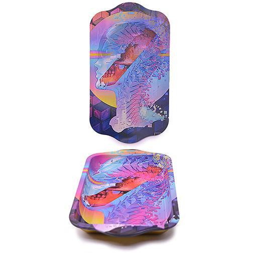 Metal Rolling Tray w/ 3D Magnetic Lid - In Depth