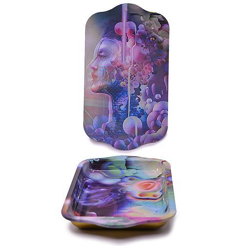 Metal Rolling Tray w/ 3D Magnetic Lid - Bliss
