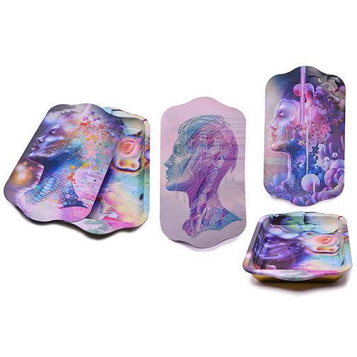 Metal Rolling Tray w/ 3D Magnetic Lid - Bliss