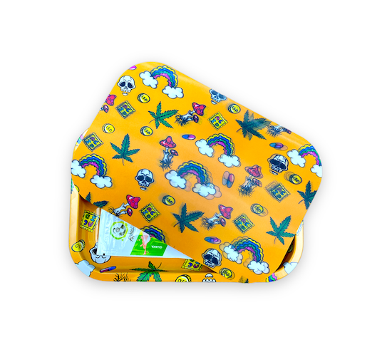 Metal Rolling Tray w/ 3D Magnetic Lid - Smokers Collage