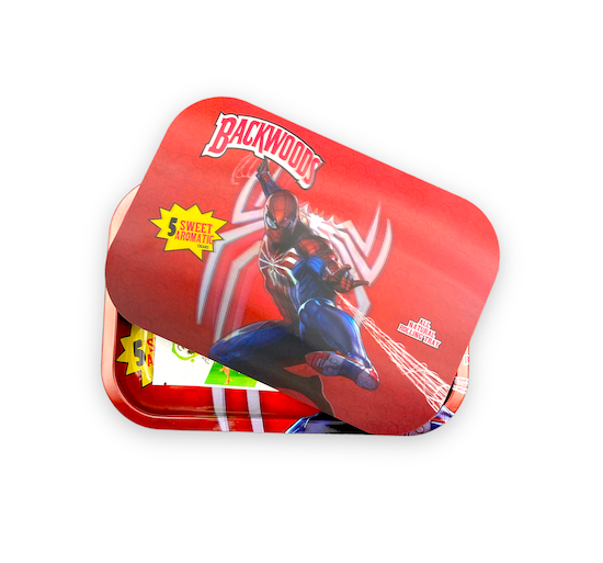 Metal Rolling Tray w/ 3D Magnetic Lid - Web Man