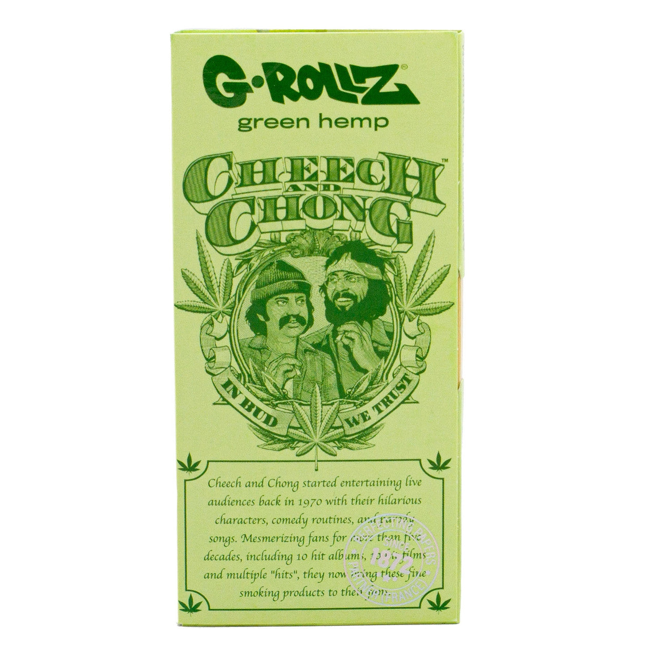 G Rollz Cheech and Chong Papers - Bio Organic Green Hemp (King Slim Size)