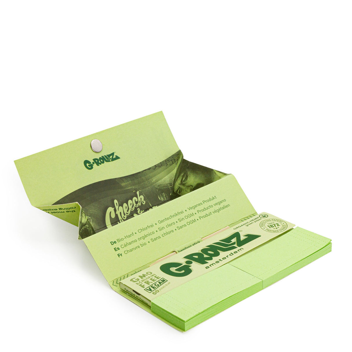 G Rollz Cheech and Chong Papers - Bio Organic Green Hemp (King Slim Size)