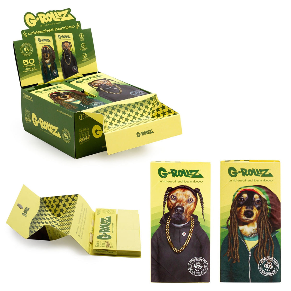G Rollz Reggae Rap Papers - Unbleached Bamboo (1 1/4 Size)