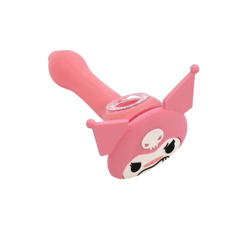 Silicone Hand Pipe - Evil Kitty (4.5")