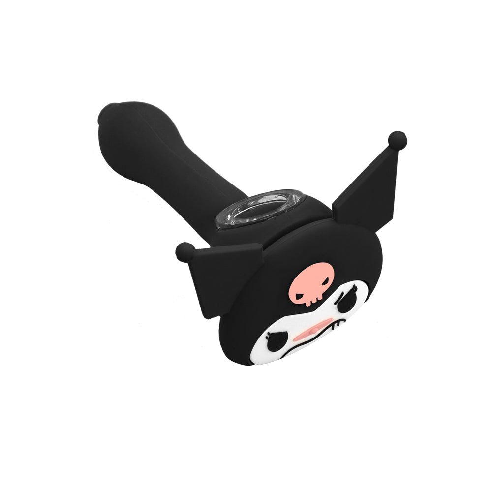 Silicone Hand Pipe - Evil Kitty (4.5")
