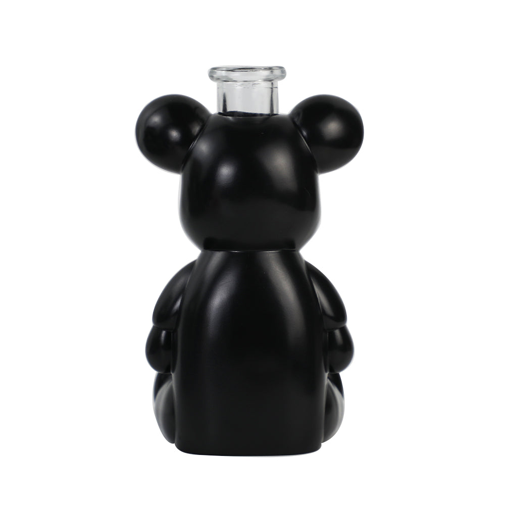 Glass Water Pipe - Black Bear (7")