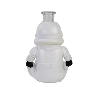 Glass Water Pipe - White Troop (7")