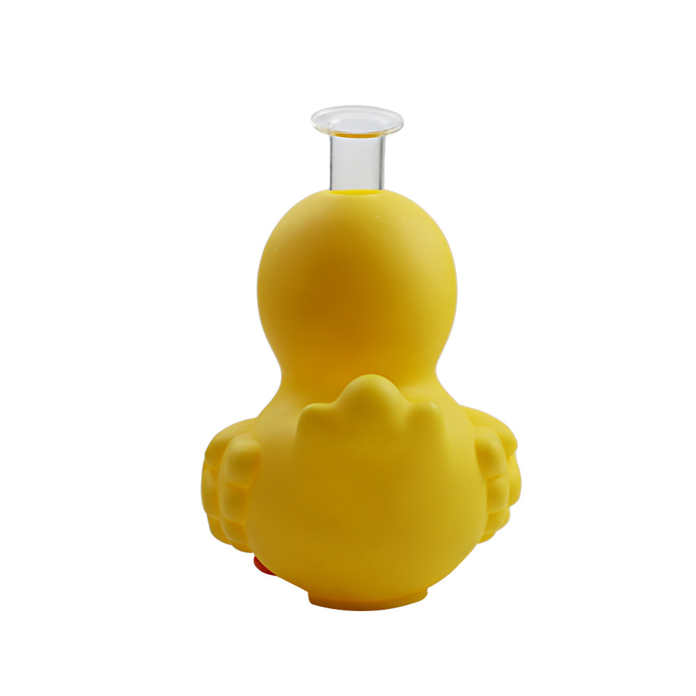 Glass Water Pipe - Yellow Duck (9")